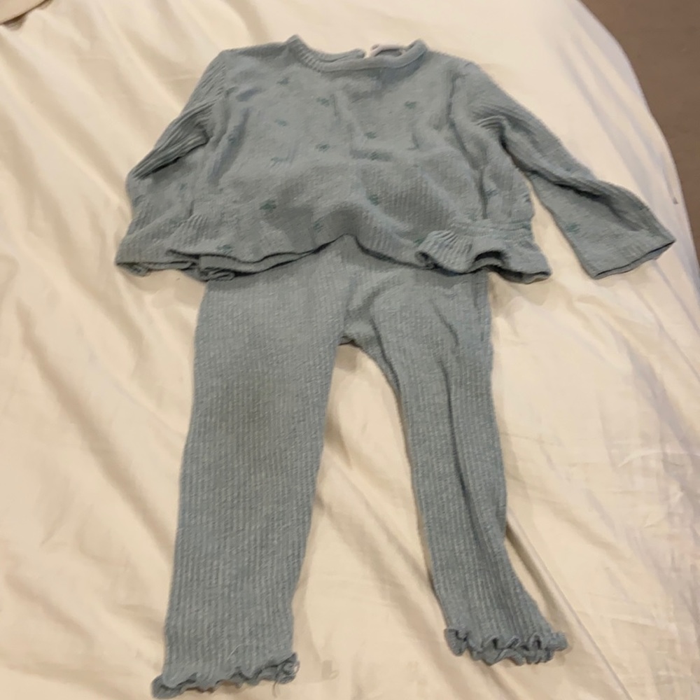Zara waffle knit set size 12/18 months
